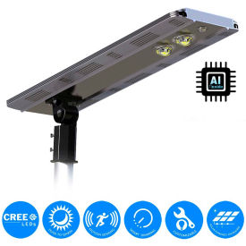 Solar Powered 20W 3200 Lumens AI SMART CREE 5000K LED Street Parking Lot Area Light