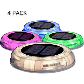 Solar Garden Decoration Dusk to Dawn LED Light, White, Purple, Blue, Green, Pack of 4