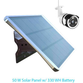 70W Solar Off-Grid Power Generator with 330WH Lithium Battery, 12VDC Output and 1 WiFi IPC