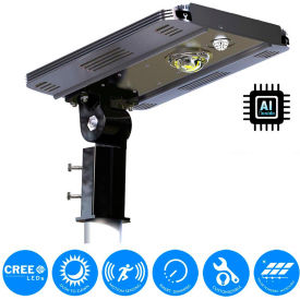 Solar Powered 10W 1600 LM AI Smart CREE 5000K LED Street Parking Lot Area Light