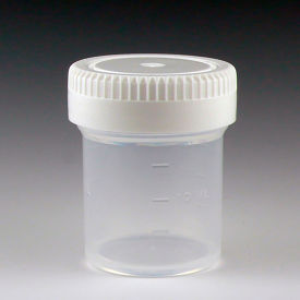 Graduated Container, 20mL (0.67 oz.), Polypropylene, 35mm Opening, White Screwcap, 1000pk