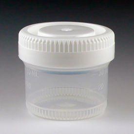 Graduated Container, 40mL (1.34 oz.), Polypropylene, 48mm Opening, White Screwcap, 600pk