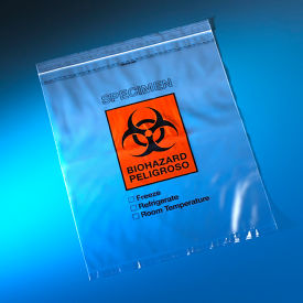 Biohazard Specimen Transport Bag, 12 x 15, Zipper with Score Line and Document Pouch, 100/Pack