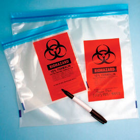 Red Specimen Transport Bag, 7" x 8", Zipper, Document Pouch, Tearzone, 1000/Pack