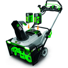 21" Cordless Snow Blower, Dual Port, Steel Auger, w/ (2) 7.5Ah Batteries, Rapid Charger