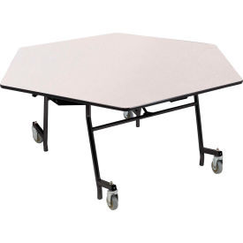 Mobile EasyFold Table, 60" Hexagon, Gray Top, Black Frame