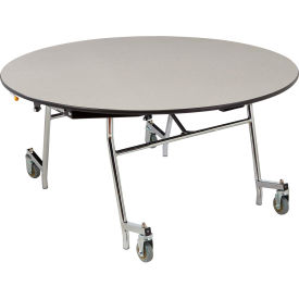 Mobile EasyFold Table, 48" Round, Gray Top, Chrome Frame