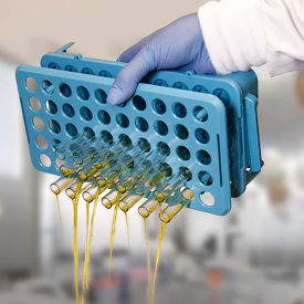Grip Rack, Rack with Tube Grippers and Tube Eject, 50-Place, Blue