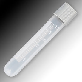 Sample Tube, 4mL, External Threads, PP, White Graduations & Marking Area