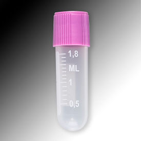 Sample Tube, 2mL, External Threads, PP, White Graduations & Marking Area, Round Bottom, 1000/Pack