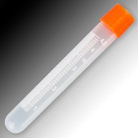 5mL Sample Tube, External Threads, Polypropylene, White Graduations & Marking Area, Round Bottom, Pack of 1000