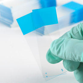Microscope Slides, Diamond Glass, 25 x 75mm, Charged, 90° Ground Edges, Aqua Frosted, 72/Pack