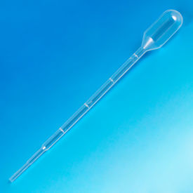 Transfer Pipet, 3.0mL, Small Bulb, Graduated to 1mL, 140mm, Sterile, PP, Cellophane Wrap, 400/Pack