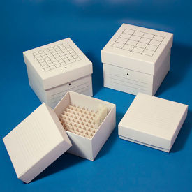 Freezing Box, 3", Cardboard, 81-Place (9x9 format), fits 3mL, 4mL and 5mL CryoCLEAR , White