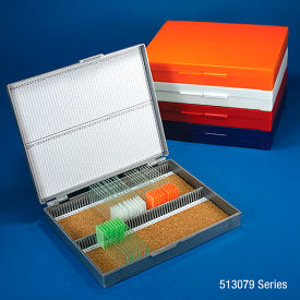 Slide Box For 100 Slides, Cork Lined, Red