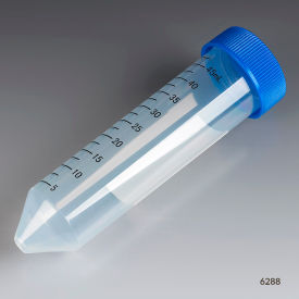 Centrifuge Tube, 50mL, Blue Flat Top Screw Cap, PP, Printed Graduations, Bulk, 500/Pack