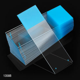 Microscope Slides, Diamond White Glass, 25 x 75mm, 90° Ground Edges, Blue Frosted, 1440/PK