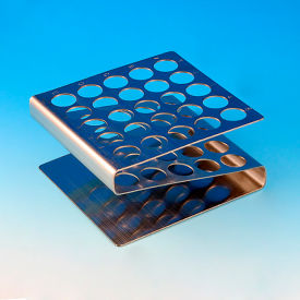Rack, Tube, 12/13mm, 50-Place, Stainless Steel Z Shape