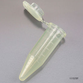 5.0mL Polypropylene Centrifuge Tube with Attached Snap Cap, Yellow, 200/Pack