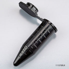 Diamond Midi Centrifuge Tube, 5.0mL, Polypropylene, Attached Snap Cap, Graduated, Black, 200/Pack