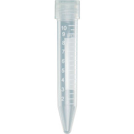 Centrifuge Tube, 10mL, with Separate Natural Polypropylene Screw Cap, Polypropylene, 1000/Pack