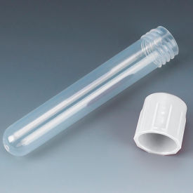 Test Tube with Attached White Screw Cap, 12 x 75mm (5mL), Polypropylene, 1000/Pack