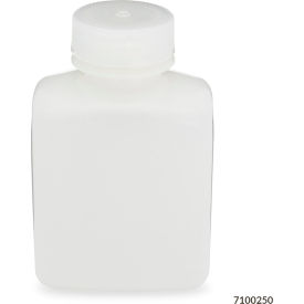 Rectangular HDPE Bottle, 38mm Polypropylene Screw Cap, 250mL (8oz), 12/Pack