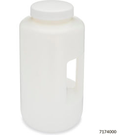 Large Wide Mouth Bottle, Round, HDPE, 100mm PP Screw Cap, 4 Liters (1.0 Gallons)