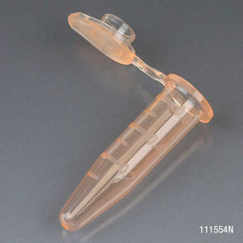 0.5mL Polypropylene Microcentrifuge Tube, Orange, Stand-Up Zipbag, 500 Pack