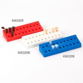 Rack For 1.5mL and 2.0mL Microcentrifuge Tubes, Reinforced Polypropylene, 20-Place, Blue
