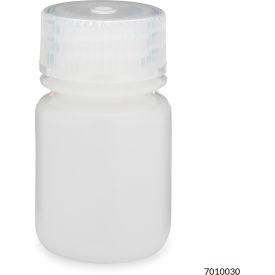 Bottle, Wide Mouth, HDPE, Attached Polypropylene Screw Cap, 30mL, 12/Pack