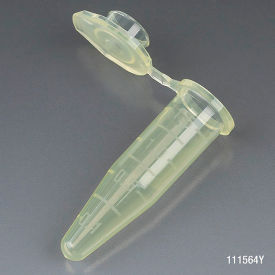 Microcentrifuge Tube, 1.5mL Polypropylene, Yellow, Stand-Up Zipbag, 500/Pack