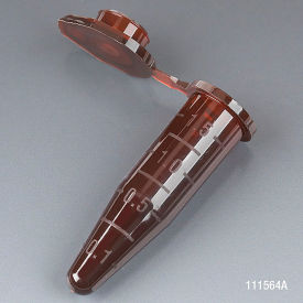 Microcentrifuge Tube, 1.5mL Polypropylene, Amber, Stand-Up Zipbag, 500/Pack