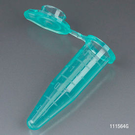 Microcentrifuge Tube, 1.5mL Polypropylene, Green, Stand-Up Zipbag, 500/Pack