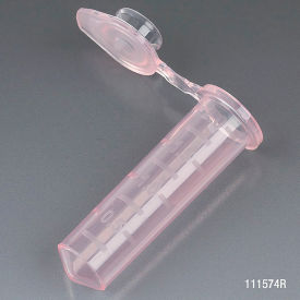 Microcentrifuge Tube, 2.0mL Polypropylene, Red, Stand-Up Zipbag, 500/Pack