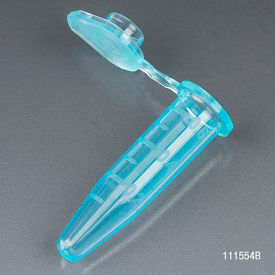 Microcentrifuge Tube, 0.5mL Polypropylene, Blue, Stand-Up Zipbag, 500/Pack
