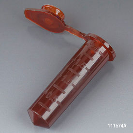 Microcentrifuge Tube, 2.0mL Polypropylene, Amber, Stand-Up Zipbag, 500/Pack