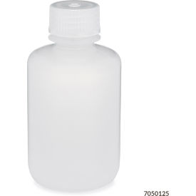 Bottle, Polypropylene, Narrow Mouth, Attached Screw Cap, 125mL, 12/Pack