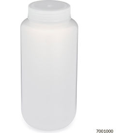 Wide Mouth Polypropylene Bottle Attached Polypropylene Screw Cap 1000mL 6/Pack