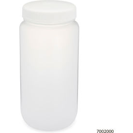 Wide Mouth, Large Format, PP Bottle, Attached Screw Cap, 2 Liters (0.5 Gallons)
