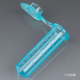 Microcentrifuge Tube, 2.0mL Polypropylene, Blue, Stand-Up Zipbag, 500/Pack