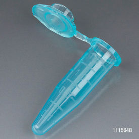 Microcentrifuge Tube, 1.5mL Polypropylene, Blue, Stand-Up Zipbag, 500/Pack
