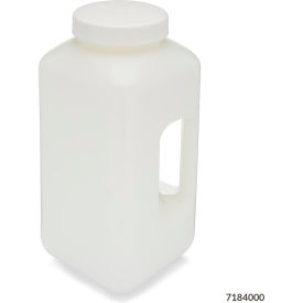 Large Wide Mouth with Handle, Square, HDPE Bottle, 100mm PP Screw Cap, 4 Liters