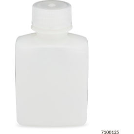 Bottle, Rectangular, HDPE, 28mm Polypropylene Screw Cap, 125mL (4oz), 12/Pack