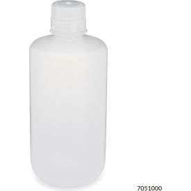 Bottle, Narrow Mouth, Polypropylene Bottle, Attached Polypropylene Screw Cap, 1000mL, Pack of 6