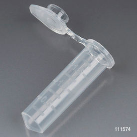 2.0mL Polypropylene Microcentrifuge Tube, Natural, Stand-Up Zipbag, 500/Pack