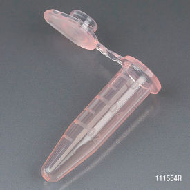 0.5mL Polypropylene Microcentrifuge Tube, Red Stand-Up Zipbag, 500/Pack