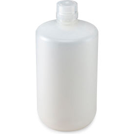 Bottle, Narrow Mouth, Polypropylene Bottle, Attached Polypropylene Screw Cap, 2 Liters (0.5 Gallons)
