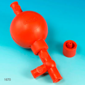 Pipette Filler, Synthetic Rubber, with Adapter, Red