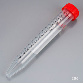 15mL Centrifuge Tube, Red Screw Cap, PP, Sterile, Certified, 500/Pack
